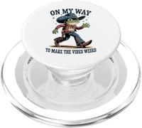 Funny Cowboy Frog On My Way To Make The Vibes Weird PopSockets PopGrip for MagSafe