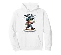 Funny Cowboy Frog On My Way To Make The Vibes Weird Pullover Hoodie