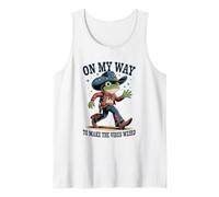 Funny Cowboy Frog On My Way to Make The Vibes Weird Tank Top