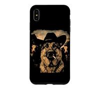 Funny Cowboy German Shepherd Dog Smoking Cigarette Meme GSD Case for iPhone XS Max