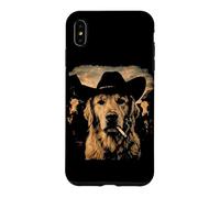 Funny Cowboy Golden Retriever Smoking Cigarette Dog Meme Case for iPhone XS Max