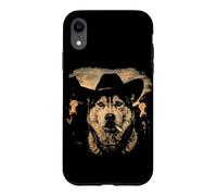 Funny Cowboy Husky Smoking Cigarette Dog Lover Meme Case for iPhone XR