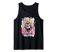 Funny Cowboy Peace Graffiti Pop Character Graphic Art Face Tank Top