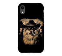 Funny Cowboy Pomeranian Smoking Cigarette Dog Lover Meme Case for iPhone XR