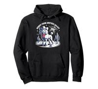 Funny Cowboy Poodle Howdy From Another Galaxy UFO Scene Pullover Hoodie