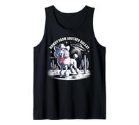 Funny Cowboy Poodle Howdy from Another Galaxy UFO Scene Tank Top