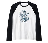 Funny Cowboy Raccoon Rodeo Raglan Baseball Tee