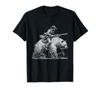 Funny Cowboy Riding a Bear - Wild West Lumberjack Adventure T-Shirt
