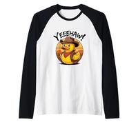 Funny Cowboy Rubber Duck Western Wild West Rodeo Raglan Baseball Tee