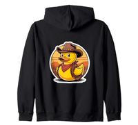 Funny Cowboy Rubber Duck Western Wild West Rodeo Zip Hoodie
