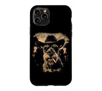 Funny Cowboy Schnauzer Smoking Cigarette Dog Lover Meme Case for iPhone 11 Pro