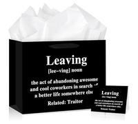 Funny Coworker Leaving Gift Bag Black Farewell Traitor Gift Bag with Wrapping Paper and Card for Colleague Work Bestie Goodbye New Job Resignation Going Away Party Supplies