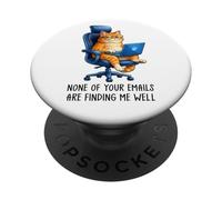 Funny Coworker Meme Orange Cat Morning Mood Emails Meme Pun PopSockets Adhesive PopGrip