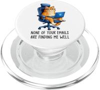 Funny Coworker Meme Orange Cat Morning Mood Emails Meme Pun PopSockets PopGrip for MagSafe
