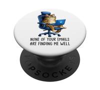 Funny Coworker Meme Tabby Cat Morning Mood Emails Meme Pun PopSockets Adhesive PopGrip