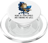 Funny Coworker Meme Tabby Cat Morning Mood Emails Meme Pun PopSockets PopGrip for MagSafe