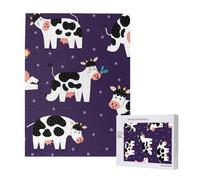 Funny Cows Funny Farm,500 Pieces Wooden Jigsaw Family Game Jigsaw Puzzles for Adults Teens