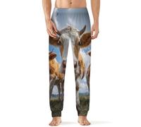 Funny Cows Men's Pajama Pants Lightweight Pjs Bottoms Lounge Pants Sleepwear Soft