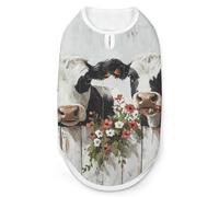 Funny Cows Painting Funny Dog Shirts Sleeveless Pet Tank Top Comfort Pets Clothes Vest for Small Medium Dogs Cat 2XL