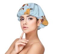 Funny Cows Skiing,Adjustable Silk Hair Wrap Adult's Satin Sleeping Cap Hair Women's Elastic Sleep Bonnet