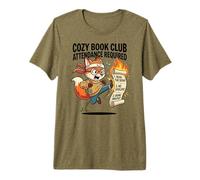 Funny Cozy Attendance Required Fox Reading Cute Premium T-Shirt