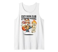 Funny Cozy Attendance Required Fox Reading Cute Tank Top