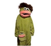 Funny Cozy Full Body Hooded Plush One Piece Loungwear Funny Animal Costume Loose Warm Soft Loungewear,For Movie Nights And Cozy Relaxing (Green-a, S)