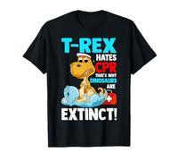 Funny Cpr Instructor First Aid For T-Rex Dino Lovers Kids T-Shirt