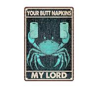 Funny Crab Bathroom Sign Crab Posters Your Butt Napkins My Lord Vintage Signs Man Cave Decorations Bathroom Wall Art Metal Decor 8X12Inch