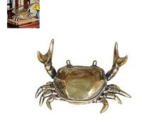 Funny Crab Pen Holder,Weightlifting Crab Desk Pen Stand,Brass Crab Pen Holder,Mini Bronze Crab Figurine,Feng Shui Crab Statues,for Pen Storage Office Desk Display Decorations