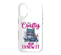 Funny Crafters Quote I'm Crafty and I Know It Crafting Cat Case for iPhone 17