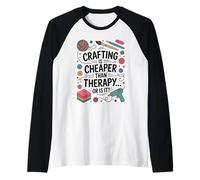 Funny Crafting Crafter Crafty Art Design Hobby Hobbies Raglan Baseball Tee