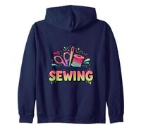 Funny Crafty Sewing Lover Obsessed With Learning Sewing Zip Hoodie