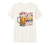 Funny Crawfish Beer Mug Seafood Boil Design Premium T-Shirt
