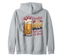 Funny Crawfish Beer Mug Seafood Boil Design Zip Hoodie