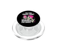 Funny Crazy Aunt Skeleton Coffee Pink Beanie Graphic PopSockets PopGrip for MagSafe