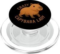Funny Crazy Capybara Lady Animal Lover Girls Women PopSockets PopGrip for MagSafe