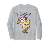 Funny Crazy Chicken F-Caw-F Sound Adult Men Women Long Sleeve T-Shirt