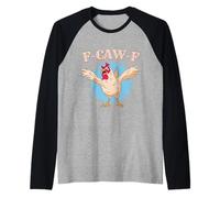 Funny Crazy Chicken F-Caw-F Sound Adult Men Women Raglan Baseball Tee
