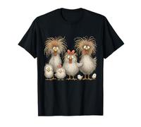 Funny Crazy Chicken Family Cartoon Cute Colorful Chicken Art T-Shirt