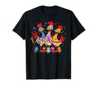 Funny Crazy Chicken Family Colorful Poultry Farming Farmer T-Shirt