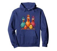 Funny Crazy Chicken Family Eagerlys Colorful Farm Animal Pullover Hoodie