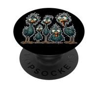 Funny Crazy Chickens Family - Quirky Cartoon Flock PopSockets Adhesive PopGrip