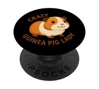 Funny Crazy Guinea Pig Lady Animal Lover Girls Women PopSockets Adhesive PopGrip