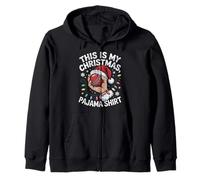 Funny Cricket Santa Hat This Is My Christmas Pajama Zip Hoodie