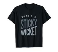 Funny Cricket That's a Sticky Wicket Value Graphic T-Shirt, Men, Black, S