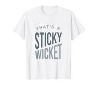 Funny Cricket That's a Sticky Wicket Value Graphic T-Shirt, Men, White, XL