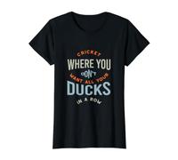 Funny Cricket Where You Don't Want All Your Ducks in a Row Value Graphic T-Shirt, Women, Black, S