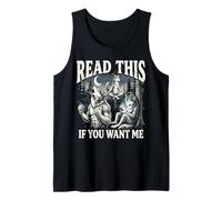 Funny Cringe Wolves Smirk If You Want Me Ironic Tank Top
