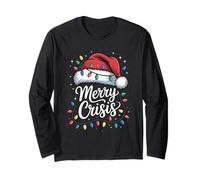 Funny Crisis Christmas Santa Hat Xmas Long Sleeve T-Shirt